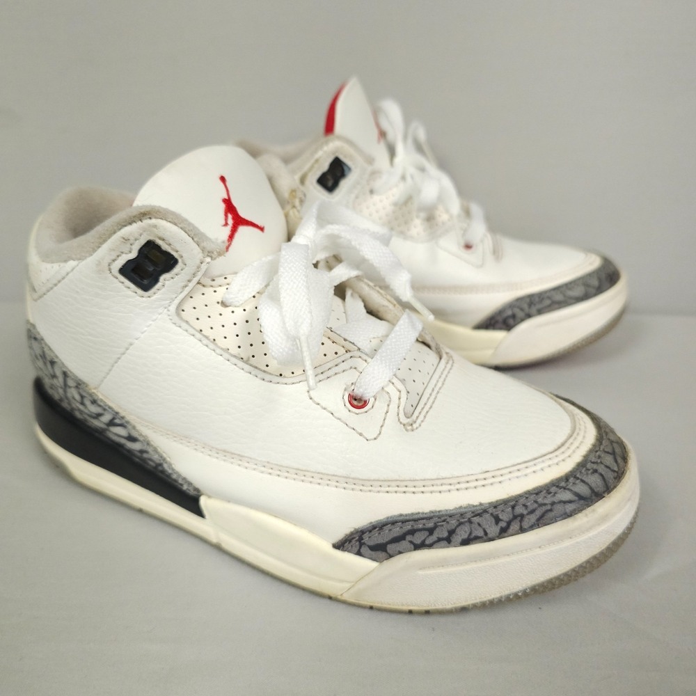 Nike Air Jordan 3 Retro Youth GS Size 1.5Y White Cement Reimagined